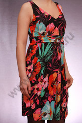 Трикотажное платье с цветочным рисунком